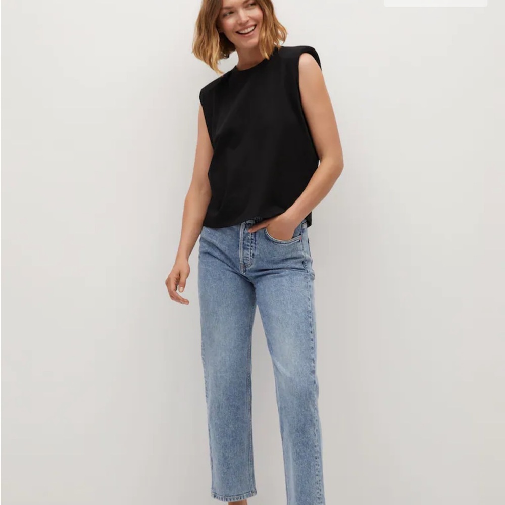 Mango cotton t-shirt with shoulder pads